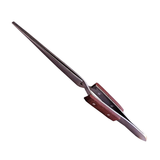 Pakad Chimti(Straight) Wooden Handle Grip Soldering Tweezer For Jewellery Works (Size-6.5")